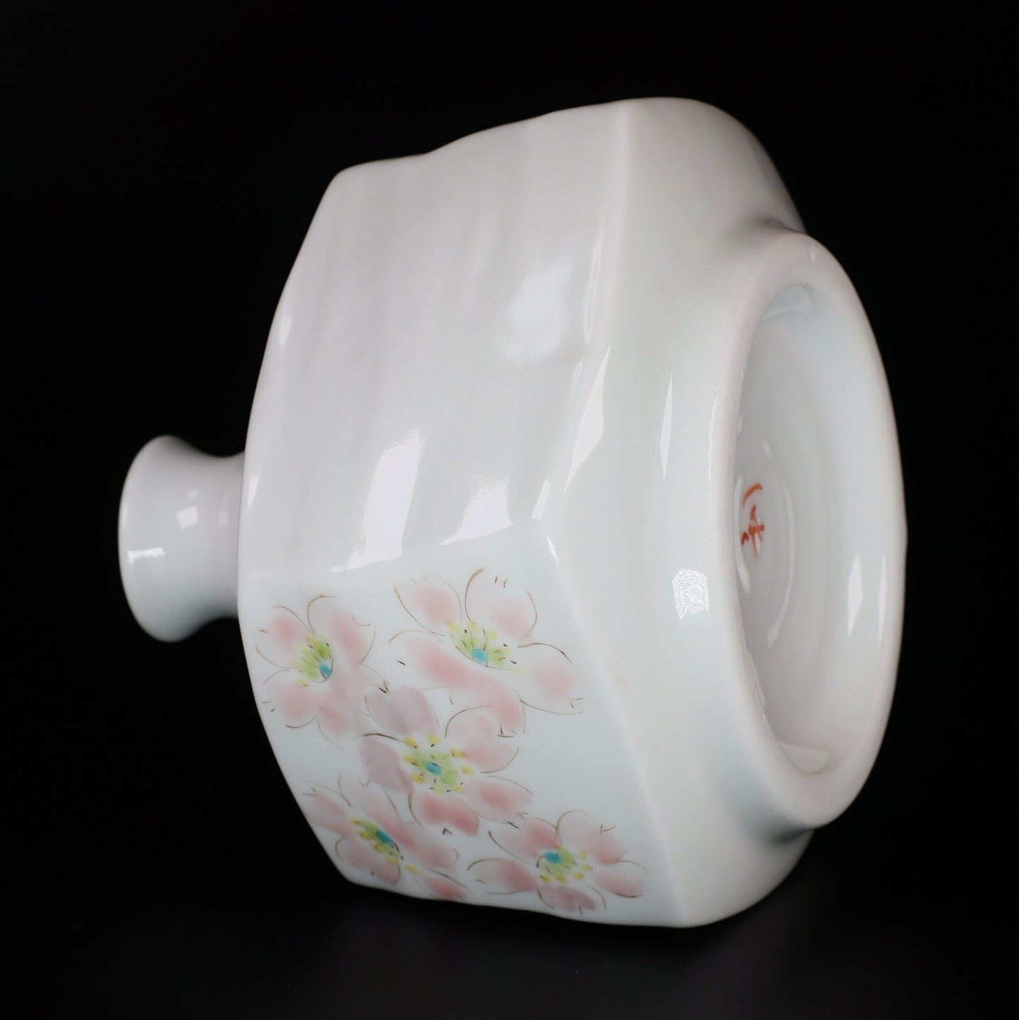 Wind-Blossom Sakura | Kutani Porcelain Bud Vase | Kutani ware | Japanese porcelain vase | Sakura bud vase | Japanese flower vase | handmade Japanese ceramics | minimalist vase | cherry blossom decor | Made in Japan