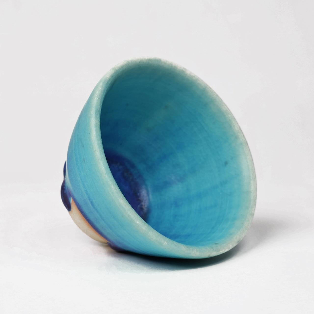Guinomi, Handcrafted Japanese Sake Cup, Traditional Ceramic, Turkey blue, Free shipping