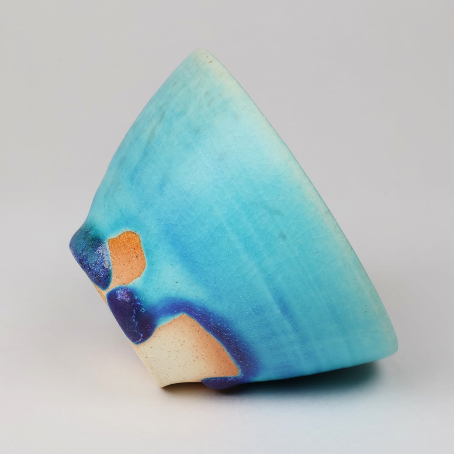 Guinomi, Handcrafted Japanese Sake Cup, Traditional Ceramic, Turkey blue, Free shipping