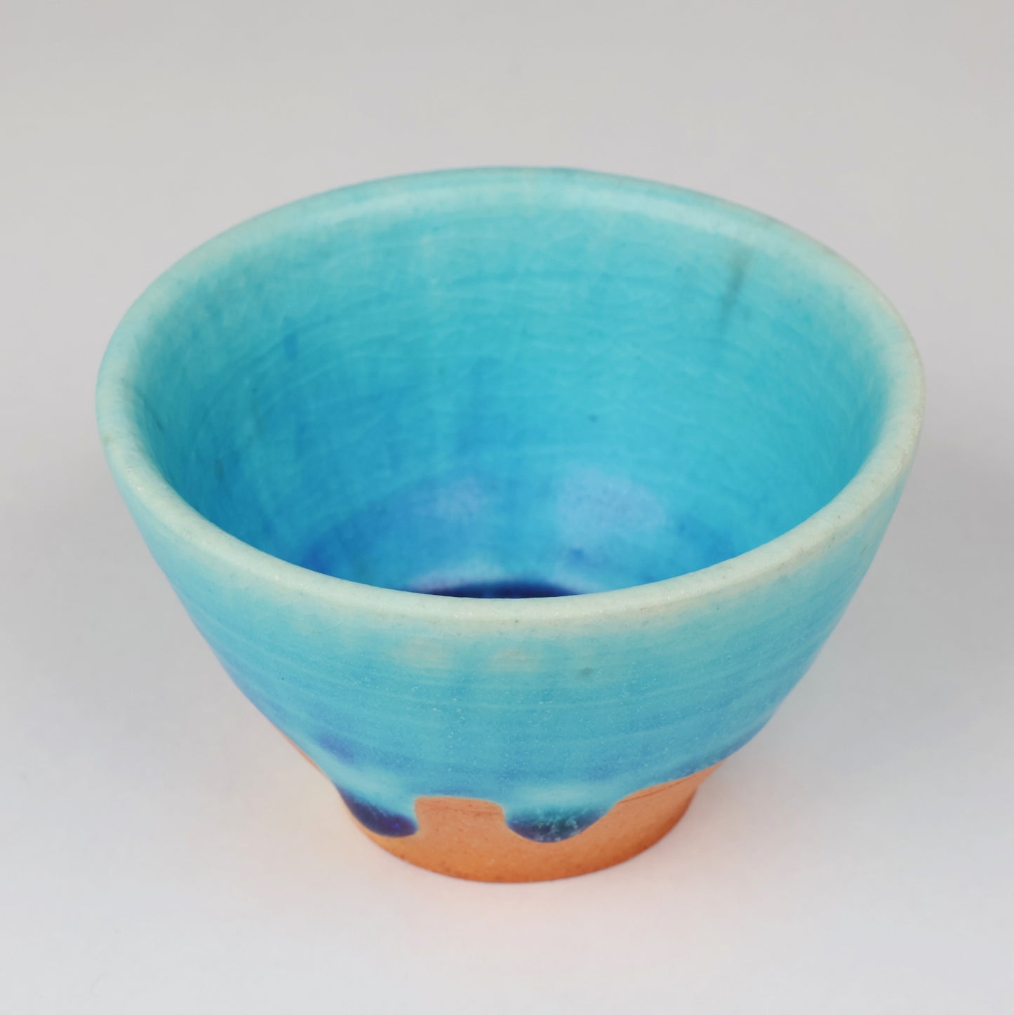 Guinomi, Handcrafted Japanese Sake Cup, Traditional Ceramic, Turkey blue, Free shipping