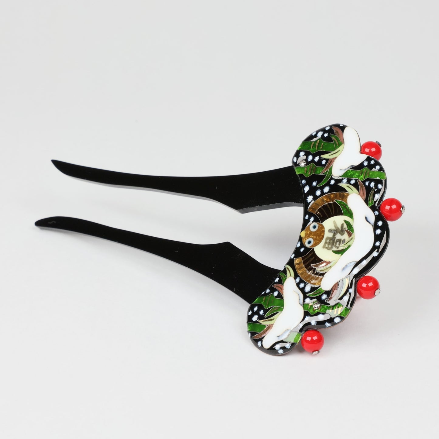 Japanese Kanzashi, Japanese hairpin, Cloisonne hair accessory, Bamboo grass hairpin, Japanese hair ornaments, Hair accessory Japan, Traditional hair accessory Japan, Free shipping
