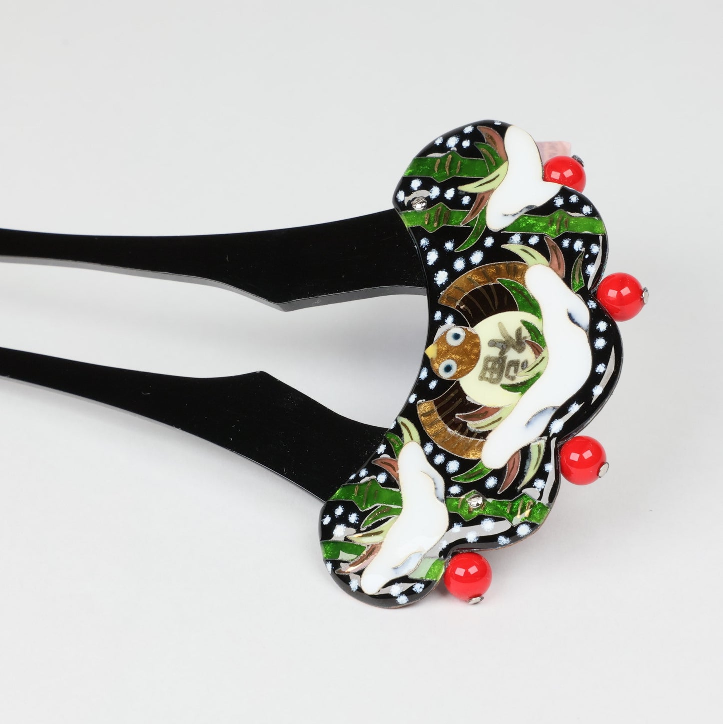 Japanese Kanzashi, Japanese hairpin, Cloisonne hair accessory, Bamboo grass hairpin, Japanese hair ornaments, Hair accessory Japan, Traditional hair accessory Japan, Free shipping