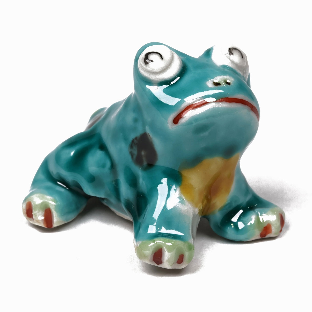 Frog Brooch in Traditional Japanese Shippo-yaki – Cloisonné Enamel Jewelry, cloisonné frog pin, Japanese enamel brooch, shippo yaki accessory, Free shipping