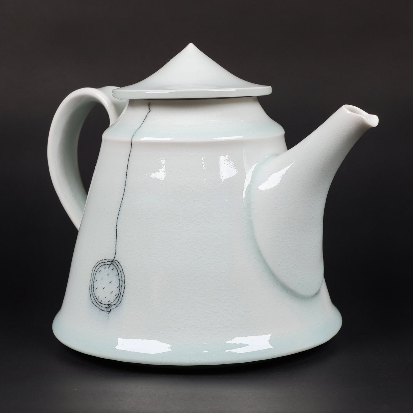 Porcelain Teapot, Art Teapot, White Teapot, Made in Japan, Kinya Watanabe, Free shipping