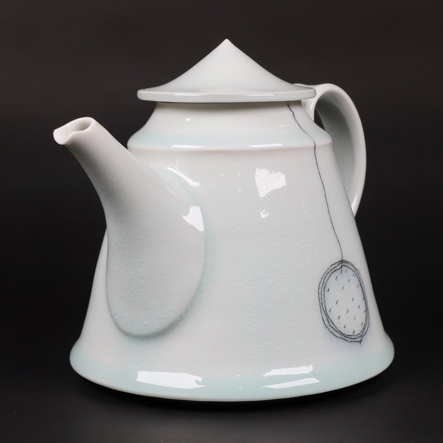 Porcelain Teapot, Art Teapot, White Teapot, Made in Japan, Kinya Watanabe, Free shipping