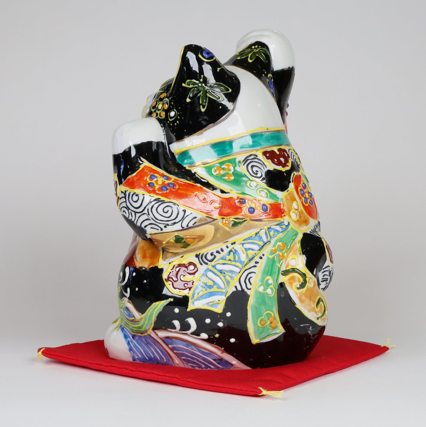 Lucky cat, Kutaniyaki Manekineko, Beckoning cat, Kutani Beckoning cat, Kutani Porcelain Maneki Neko, Made in Japan, Free shipping