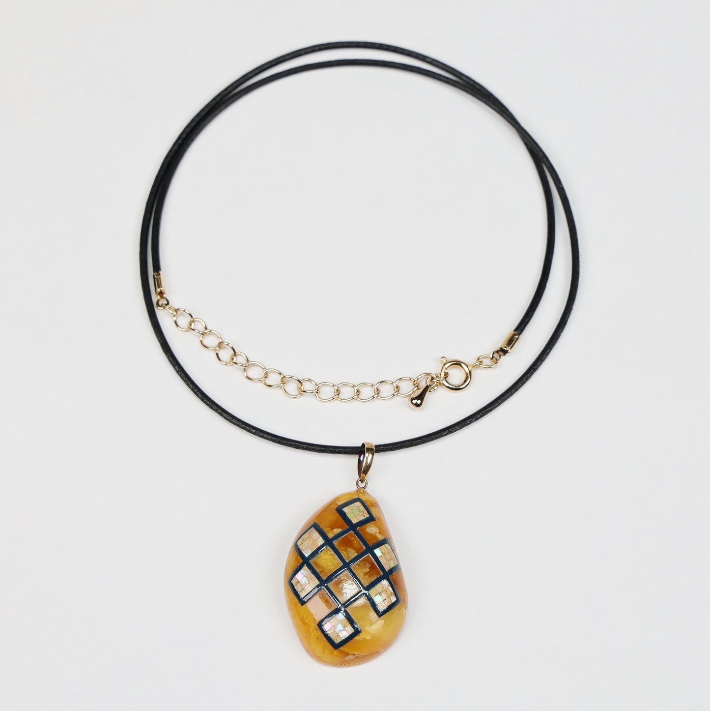 Lacquer Urushi pendant, Japanese Lacquer pendant, Ulzihee pendant, Makie pendant, Lacquer Makie pendant, Pendant with Ulzihee, Yellow Amber pendant, Free shipping