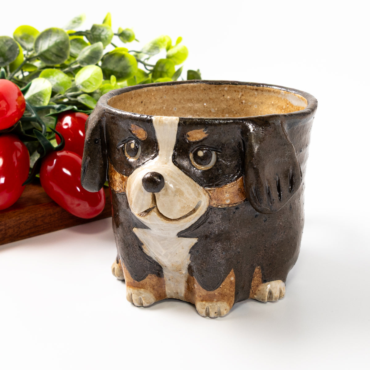 Handmade Ceramic Bernese Mountain Dog Coffee Mug - Cute Animal Small Japanese Pottery Tea Cup & Gift (5 oz / 150ml)
