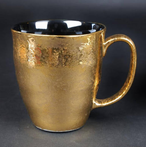 Gilded Arita Mug | Yagenji Kiln | Black Glaze & Gold A Modern Quiet Luxury | Japanese Arita Mug | Modern Black Glaze with Gold Accents