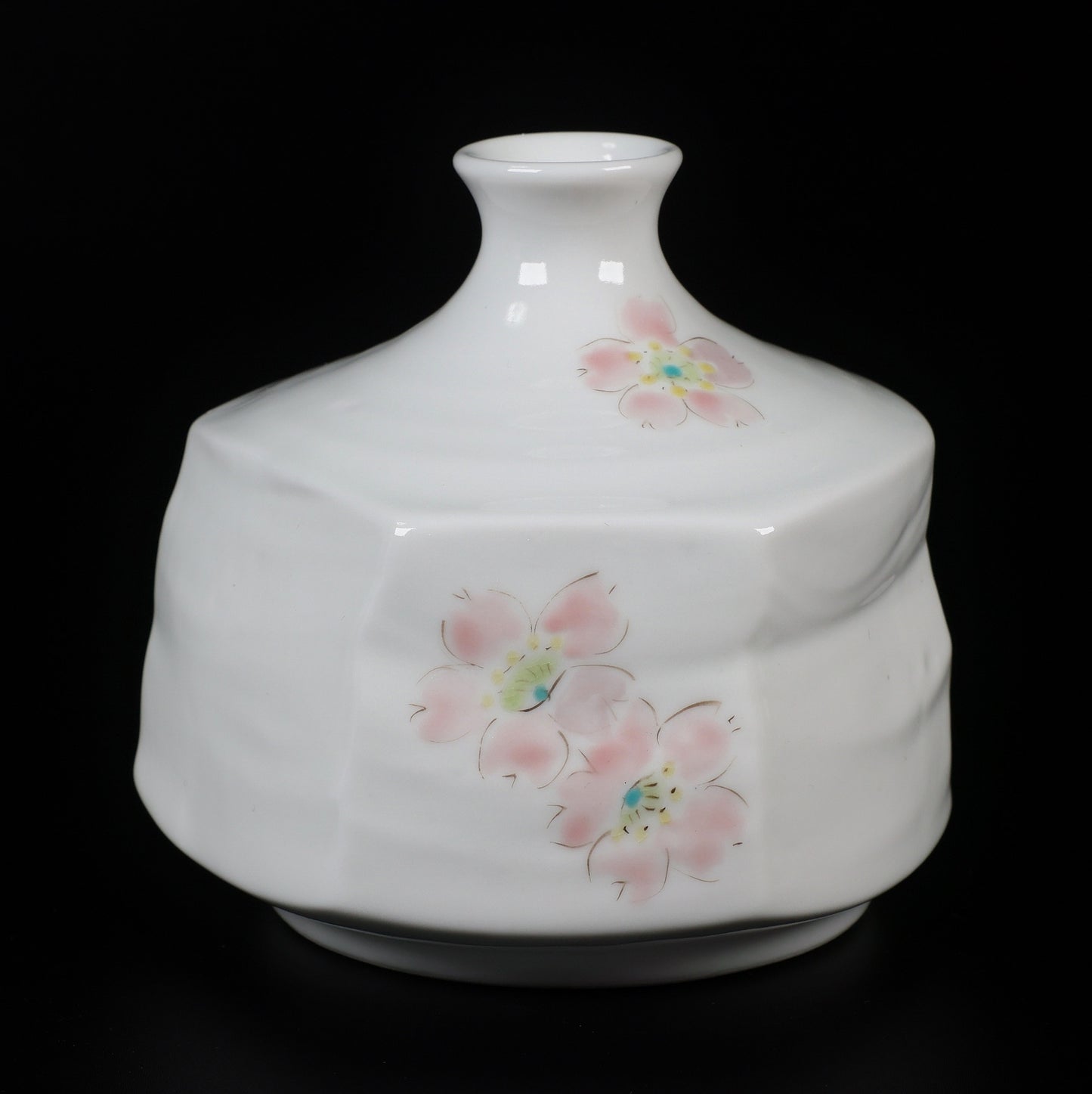 Wind-Blossom Sakura | Kutani Porcelain Bud Vase | Kutani ware | Japanese porcelain vase | Sakura bud vase | Japanese flower vase | handmade Japanese ceramics | minimalist vase | cherry blossom decor | Made in Japan