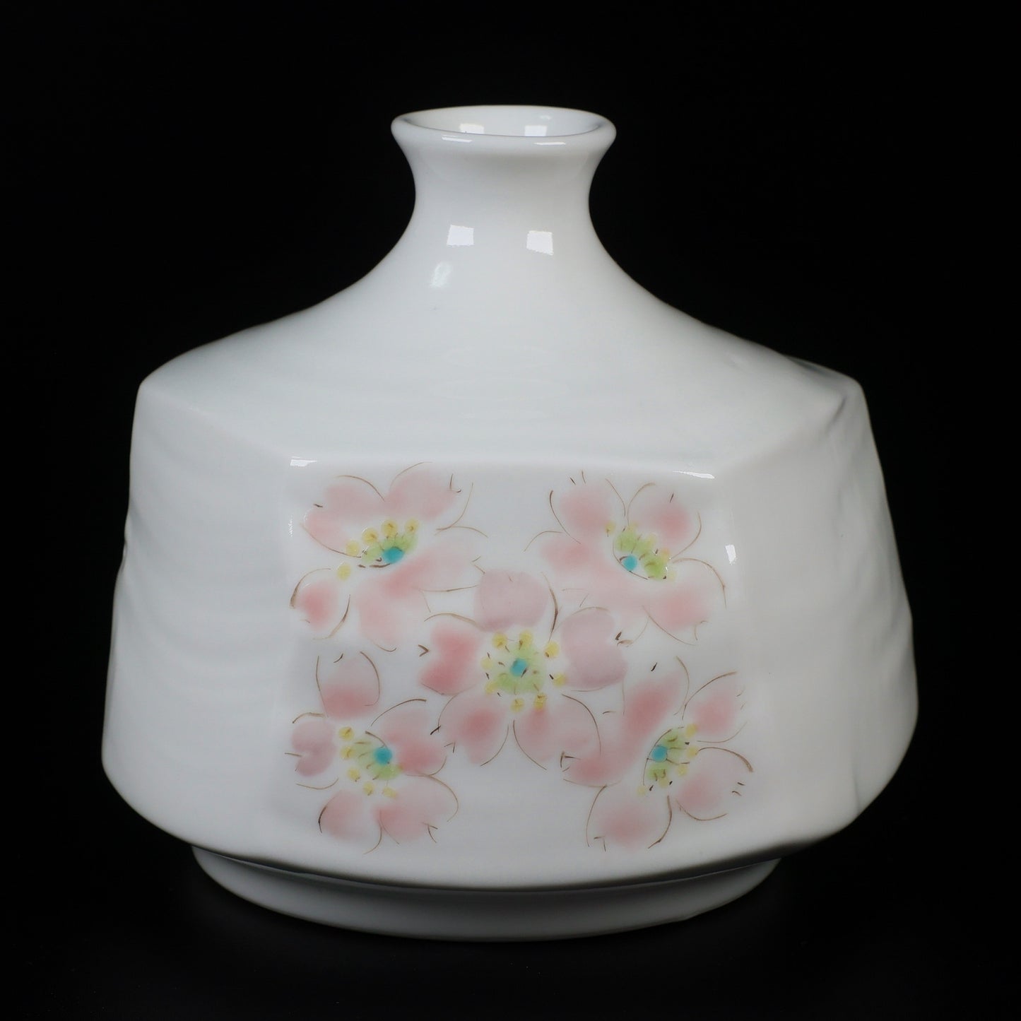 Wind-Blossom Sakura | Kutani Porcelain Bud Vase | Kutani ware | Japanese porcelain vase | Sakura bud vase | Japanese flower vase | handmade Japanese ceramics | minimalist vase | cherry blossom decor | Made in Japan