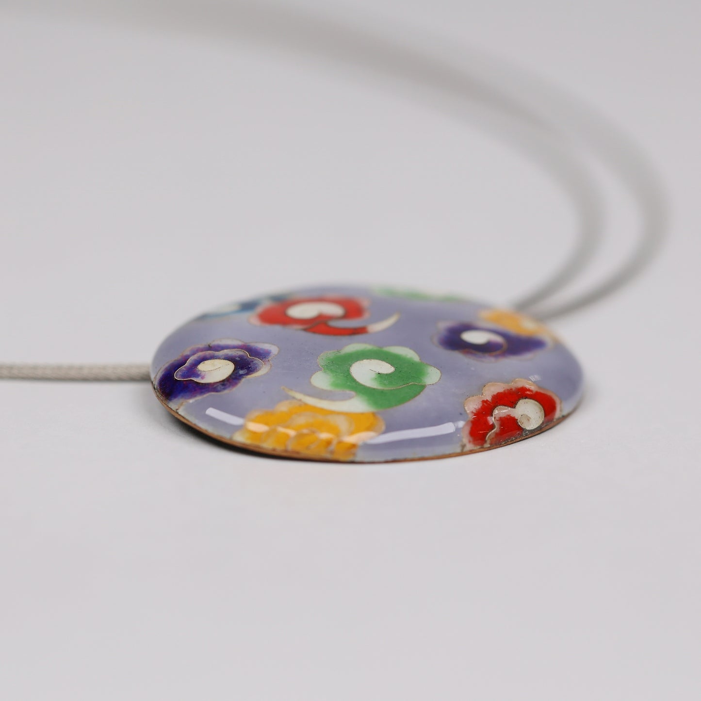 Auspicious Cloud Cloisonné Necklace | Japanese Lucky Motif Jewelry | Traditional Japanese Zuiun Motif | Japanese Cloisonné Necklace | Made in Japan