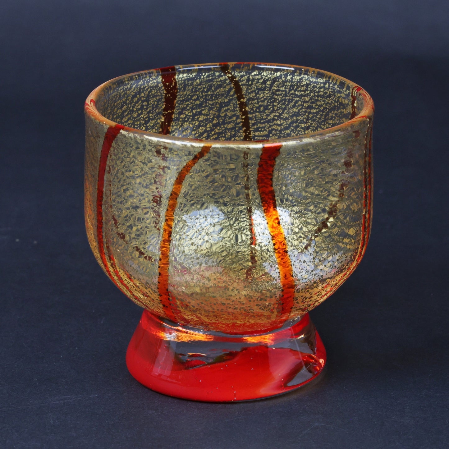 Japanese Gold Sake Glass Pair｜Hakata Vidro Red & Green｜Handcrafted Luxury Set | Sake cup | Made in Japan