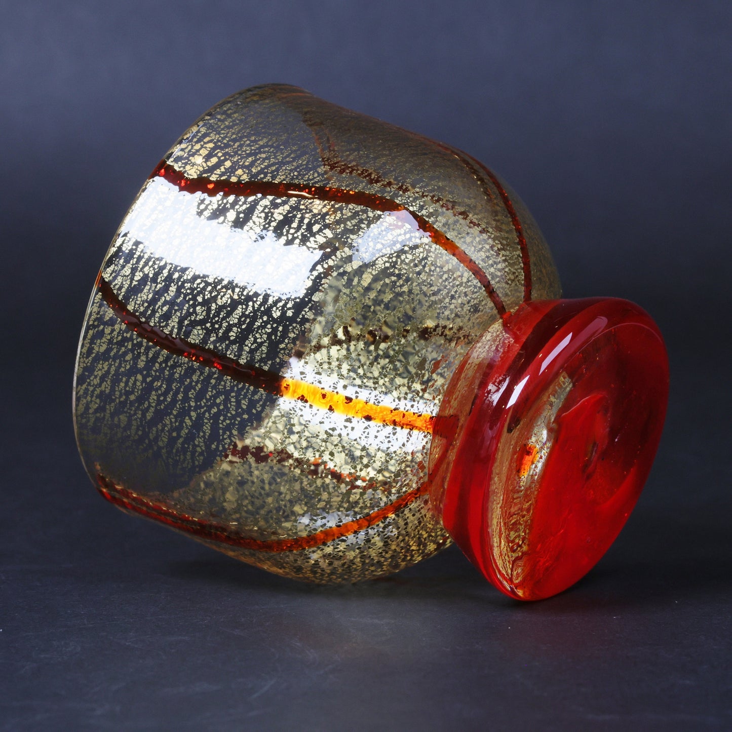 Japanese Gold Sake Glass Pair｜Hakata Vidro Red & Green｜Handcrafted Luxury Set | Sake cup | Made in Japan