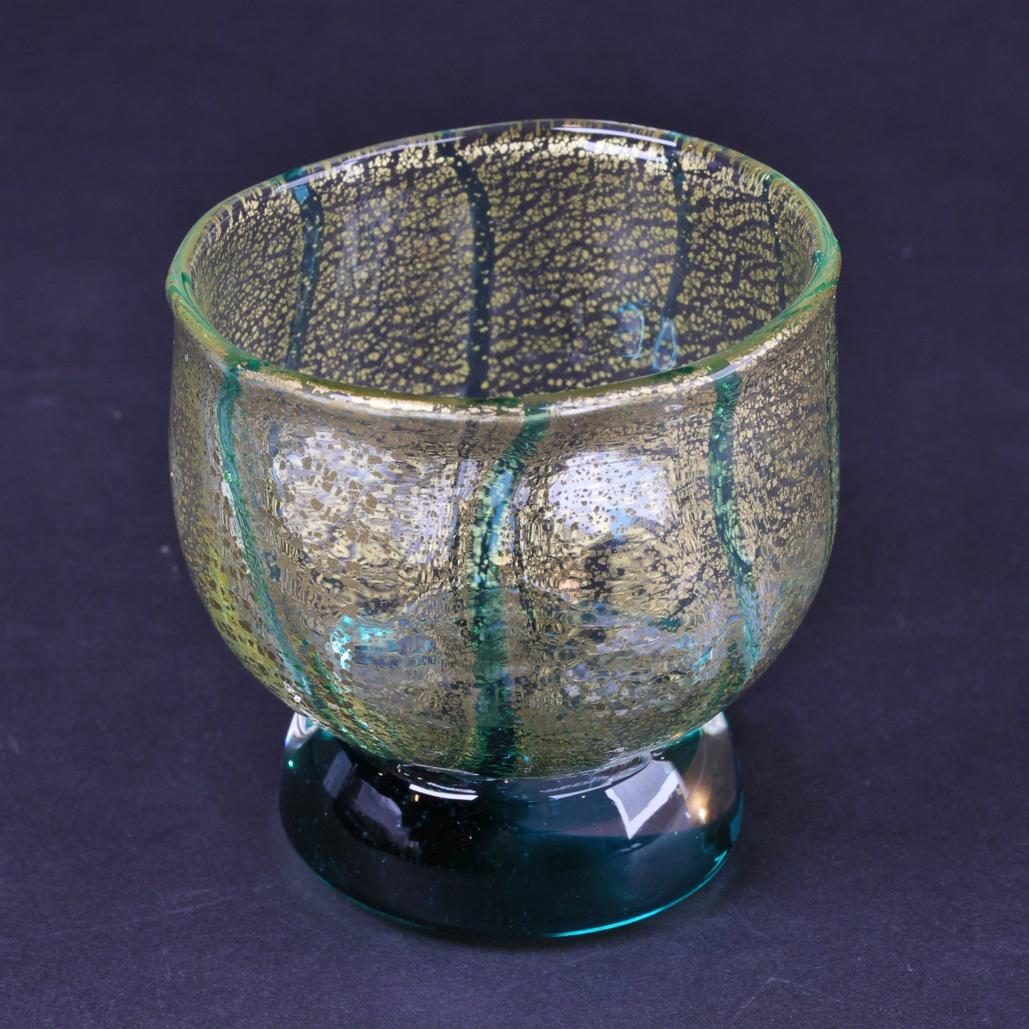 Sake Glass | Japanese Sake glass | Hakata Vidro Gold Leaf Glass | Green glass | Made in Japan