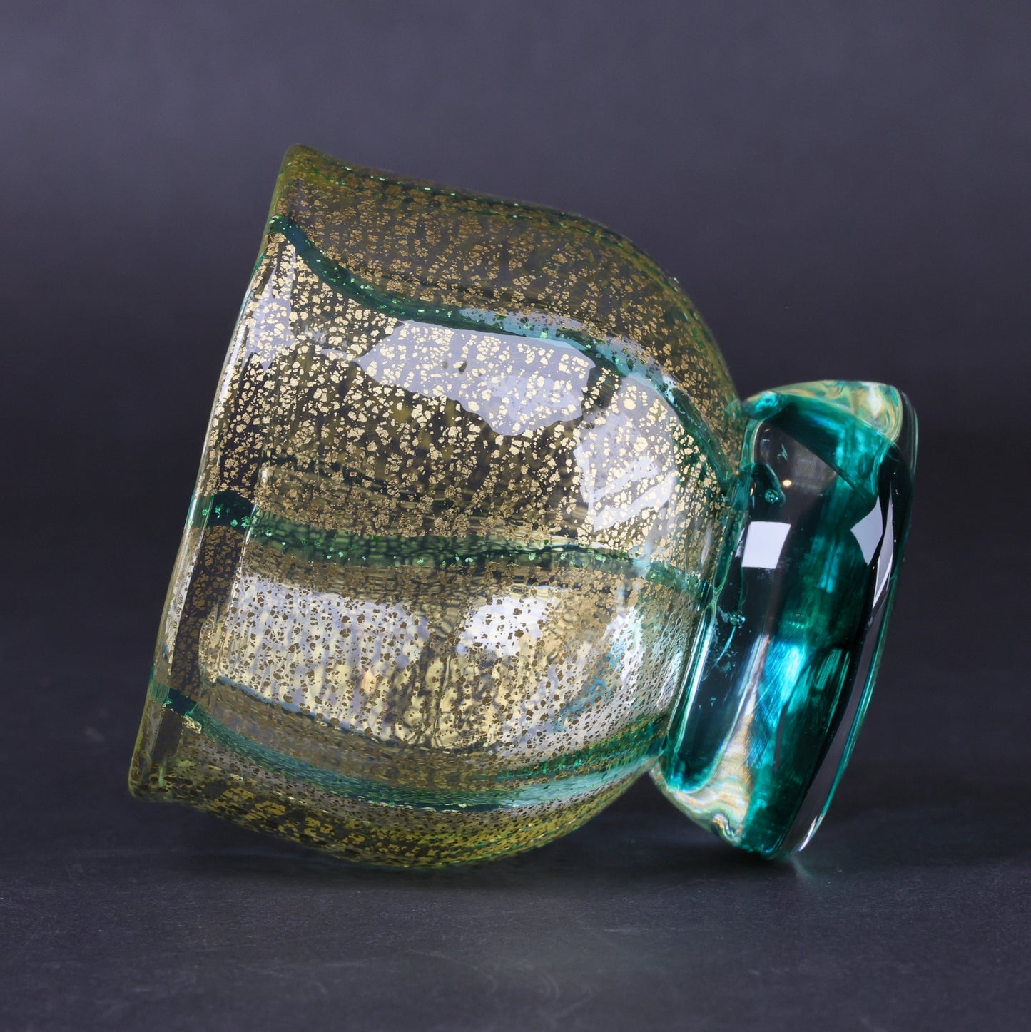 Japanese Gold Sake Glass Pair｜Hakata Vidro Red & Green｜Handcrafted Luxury Set | Sake cup | Made in Japan