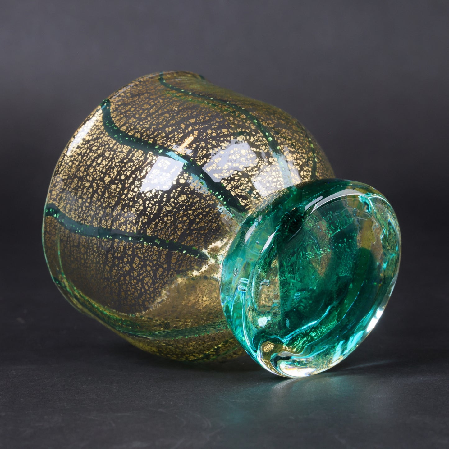 Sake Glass | Japanese Sake glass | Hakata Vidro Gold Leaf Glass | Green glass | Made in Japan