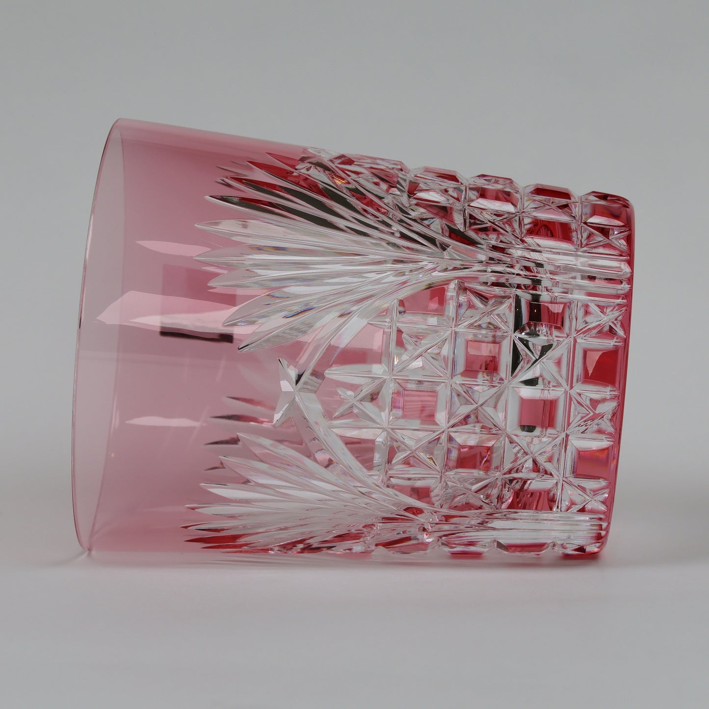 Japanese Traditional Craft | Edo Kiriko Pair Glasses (Rock Glasses, Wooden Box Included) | Japanese Glassware |