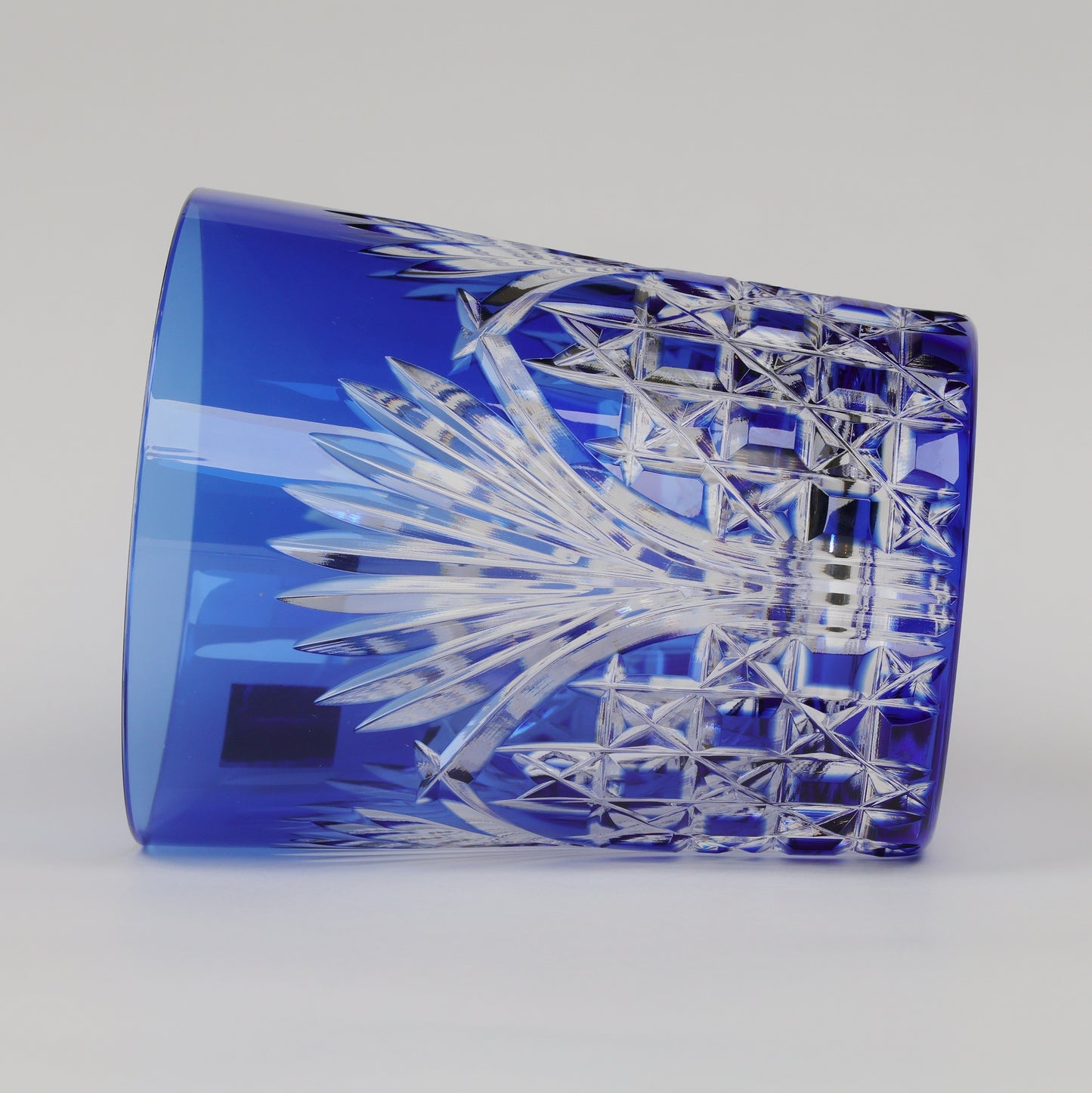 Japanese Traditional Craft | Edo Kiriko Pair Glasses (Rock Glasses, Wooden Box Included) | Japanese Glassware |