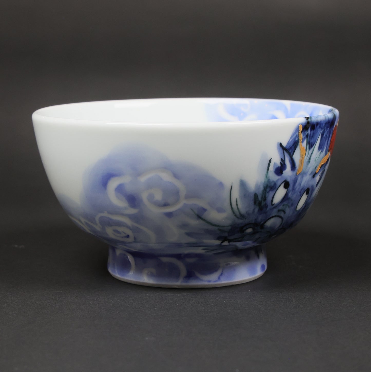 Oni and Dragon Rice Bowl | Hand-Painted Hasami Ware Porcelain | Japanese Rice Bowl | Japanese culture | Made in Japan