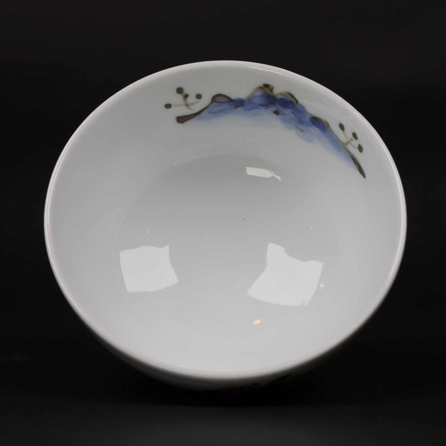 Oni in a Flower Field | Japanese Rice Bowl | Hasami Ware Porcelain Bowl