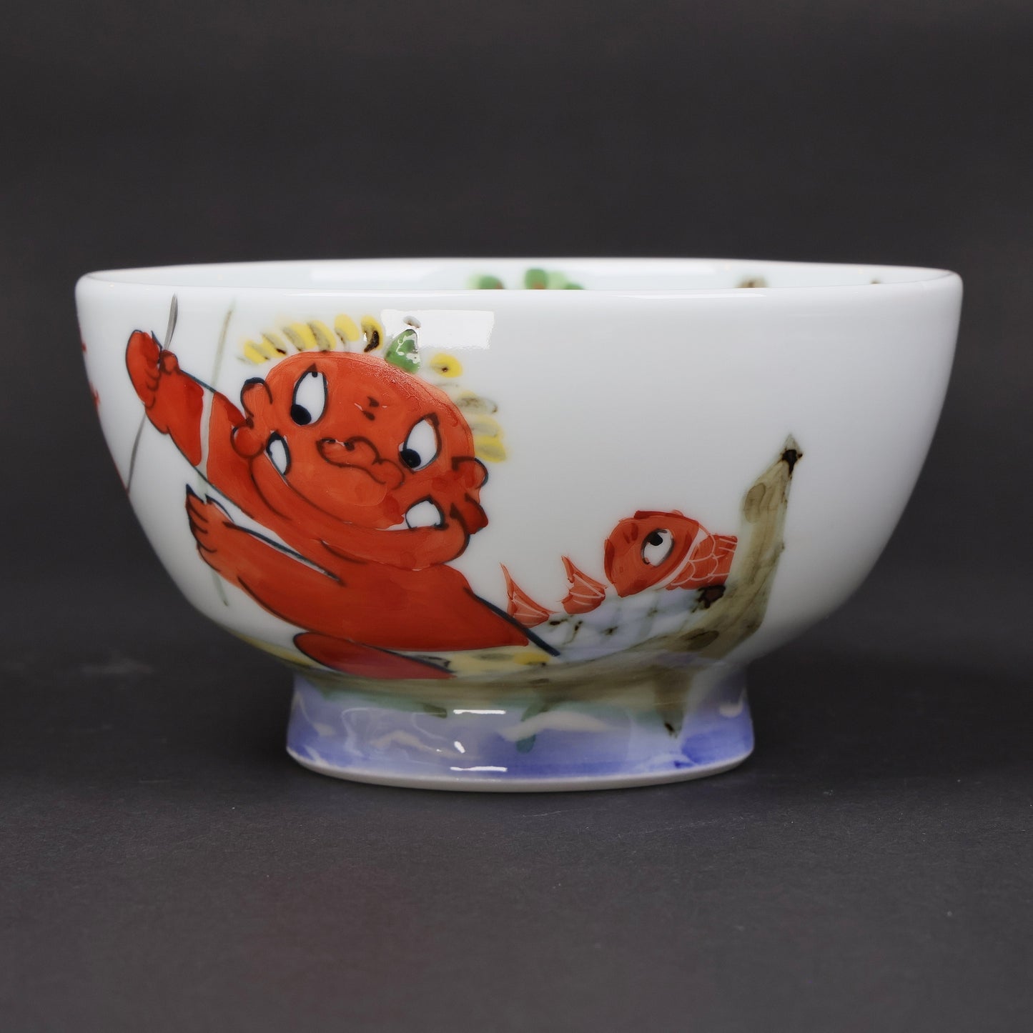 Oni and Fishing Boat Rice Bowl | Japanese Hasami Porcelain with Playful Oni Motif | Handmade Tableware | Made in Japan