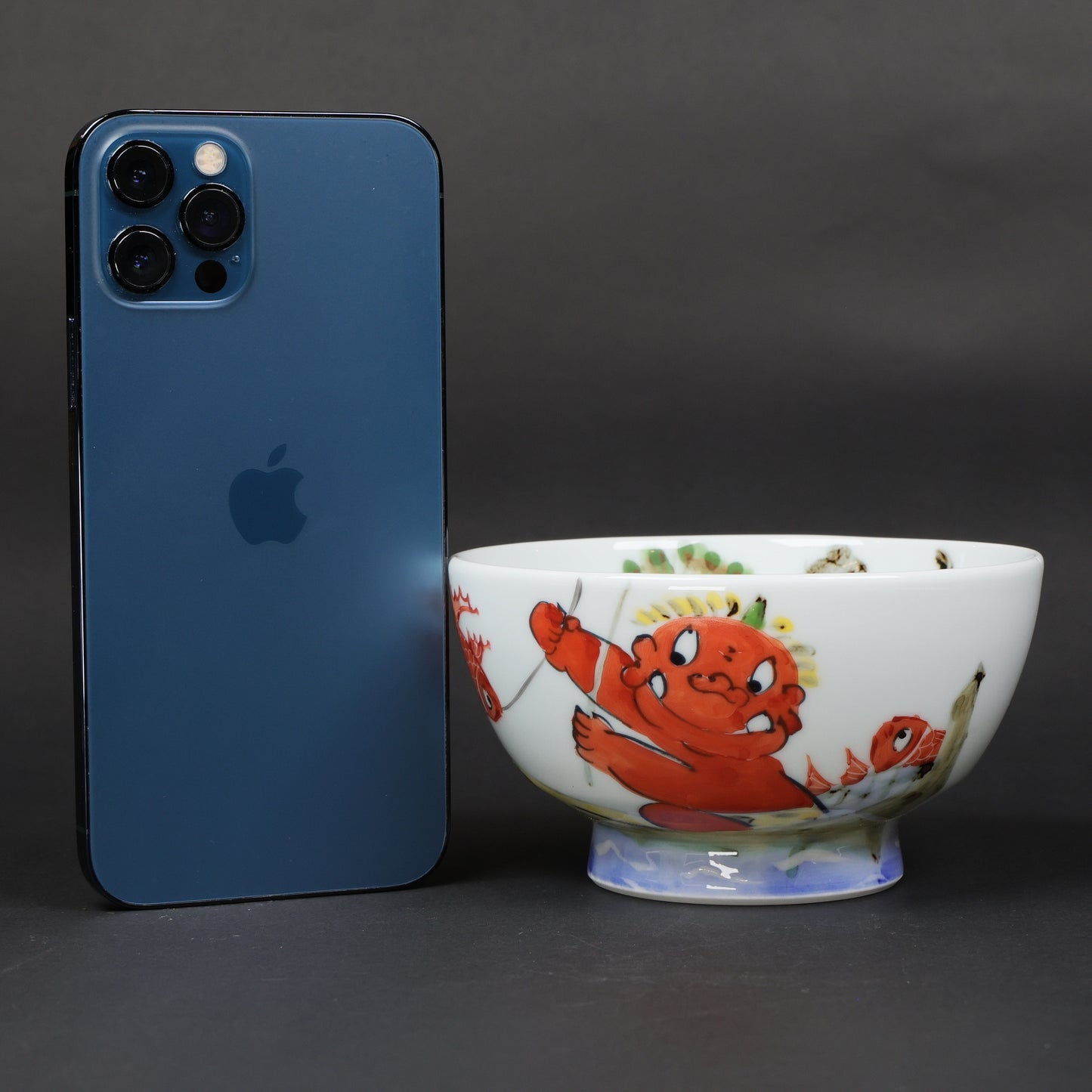 Oni and Fishing Boat Rice Bowl | Japanese Hasami Porcelain with Playful Oni Motif | Handmade Tableware | Made in Japan