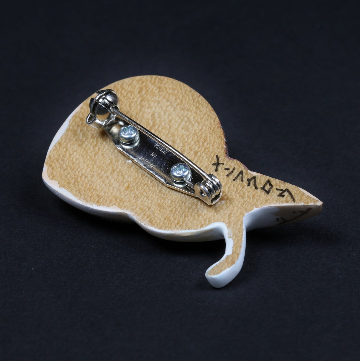 Lovebird Carved Barn Owl Brooch｜Hand-Carved & Hand-Painted Wooden Art |