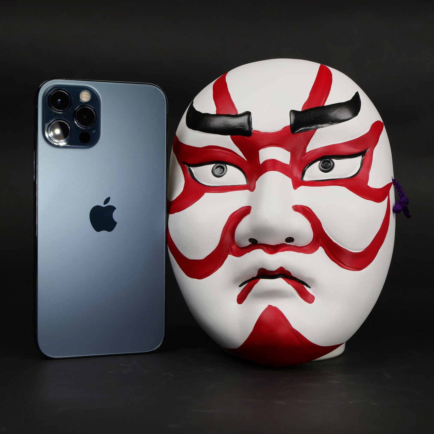 Traditional Japanese Kabuki Mask | Seto Ceramic Wall Hanging | Lucky Home Décor Gift | Japanese wall art