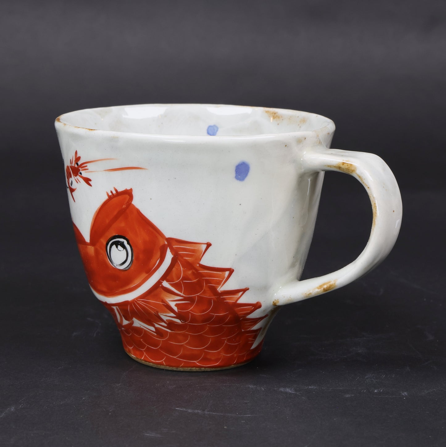 Hasami Ware Pair Mug Set | “Catch a Sea Bream with a Shrimp” Story Design | Hand-Painted pair mags | Hasami Ware | Made in Japan
