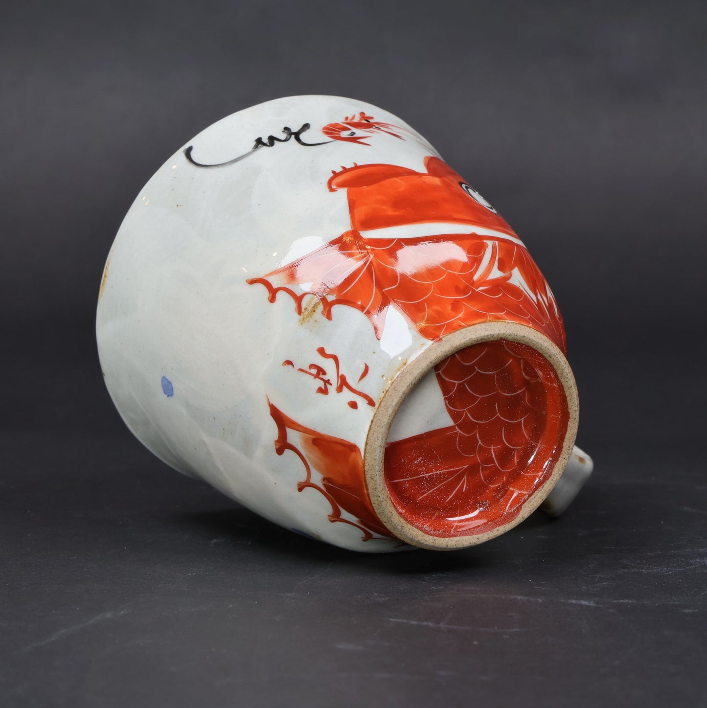 Hasami Ware Pair Mug Set | “Catch a Sea Bream with a Shrimp” Story Design | Hand-Painted pair mags | Hasami Ware | Made in Japan