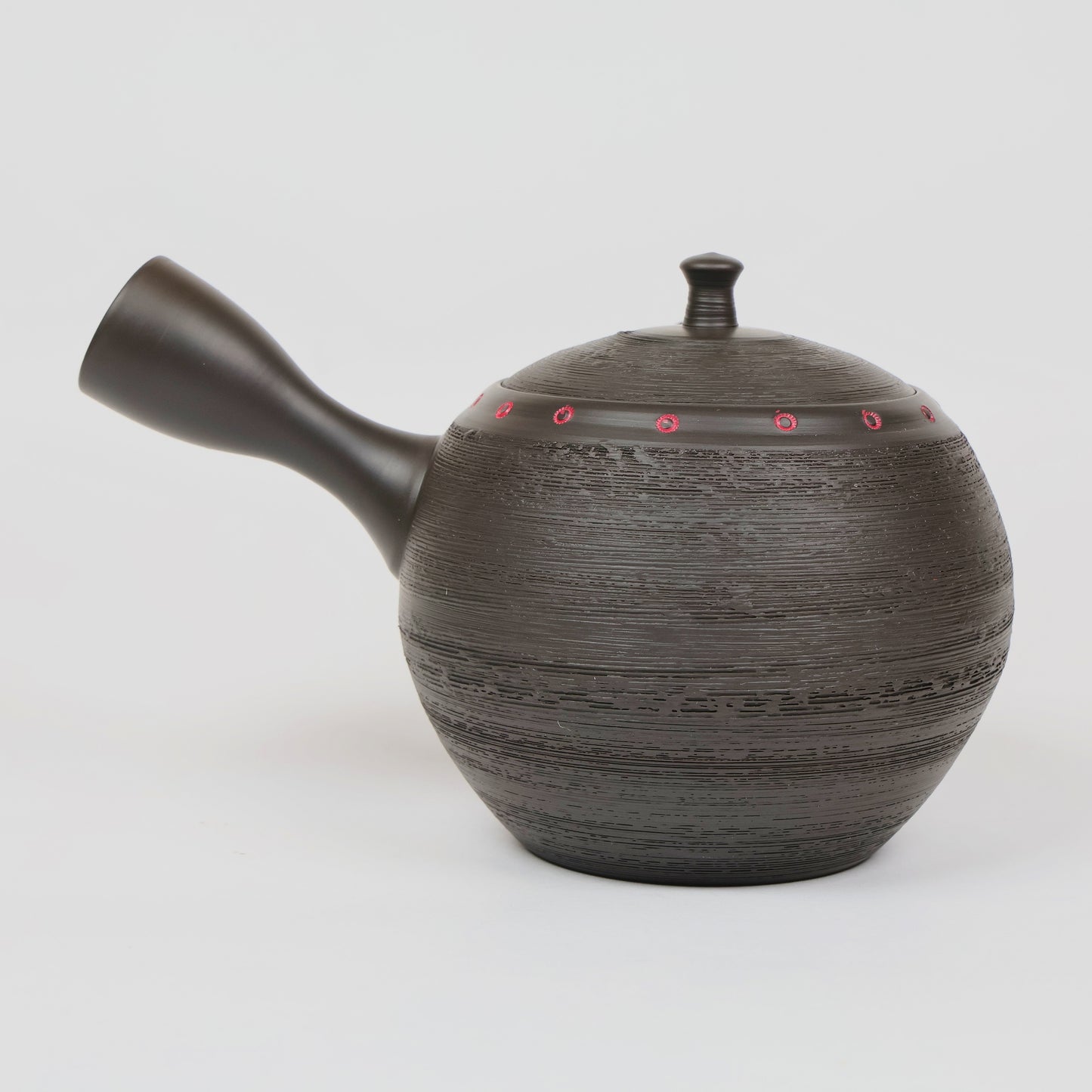 Red Dots Tokoname Teapot 340ml | Hokuryugama | Tradition Meets Modern Design | Japanese Tokoname Teapot