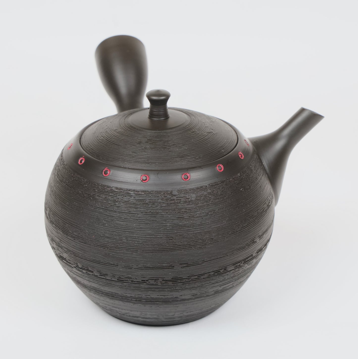 Red Dots Tokoname Teapot 340ml | Hokuryugama | Tradition Meets Modern Design | Japanese Tokoname Teapot