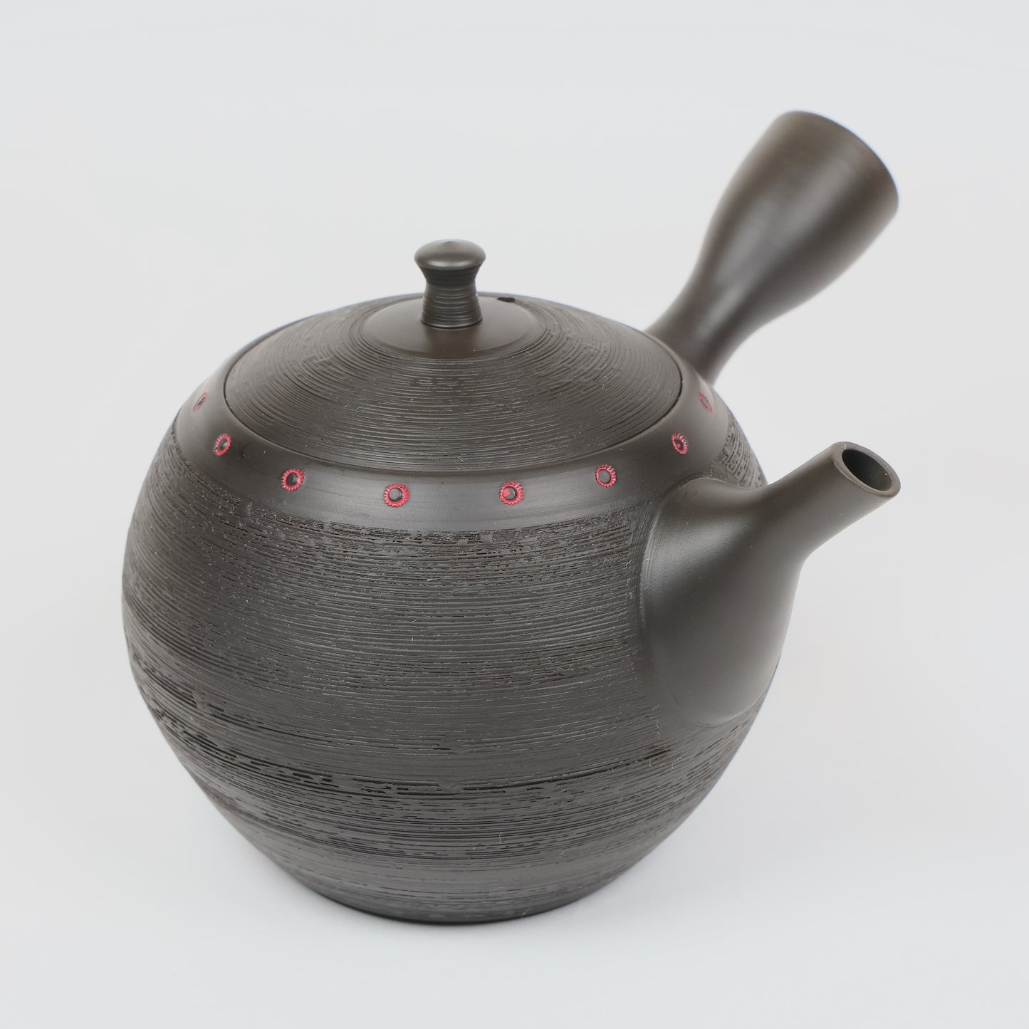 Red Dots Tokoname Teapot 340ml | Hokuryugama | Tradition Meets Modern Design | Japanese Tokoname Teapot