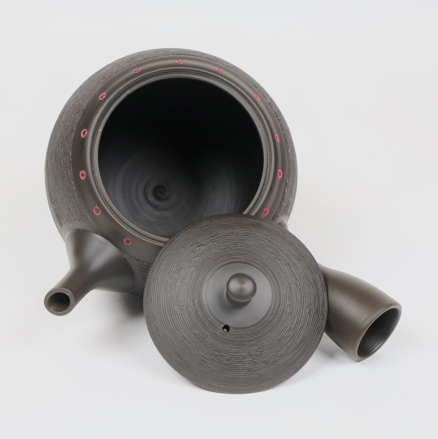 Red Dots Tokoname Teapot 340ml | Hokuryugama | Tradition Meets Modern Design | Japanese Tokoname Teapot