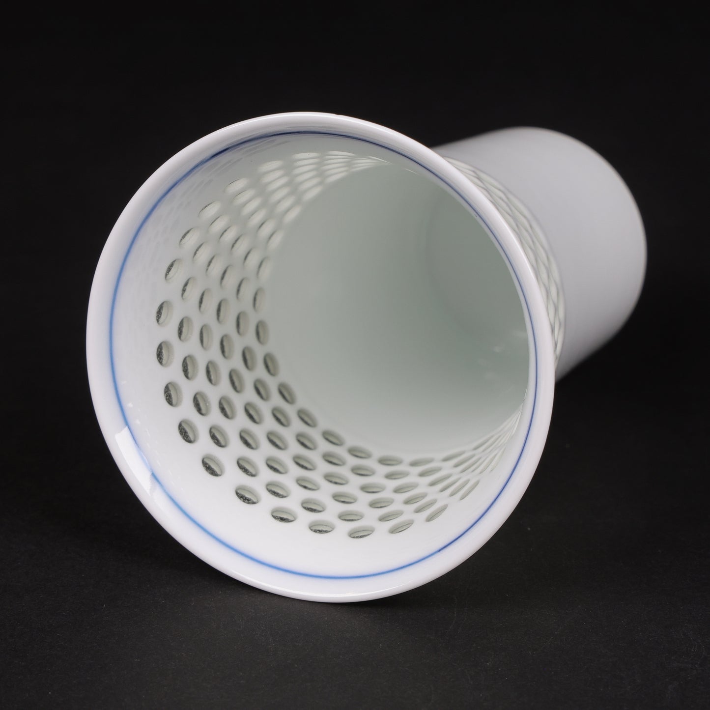 Japanese Crystal Carved Beer Glass | Seigaiha Wave Porcelain | Hasami Ware | Japanese beer glass | handmade | Made in Japan