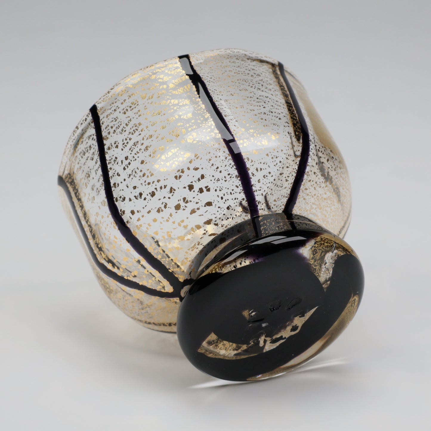 Gold Leaf Glass Sake Cup | Hakata Glass | Premium Chilled Sake Cup | Gold-Decorated Glass Sakeware | Handmade in Japan Sake Cup | Made in Japan