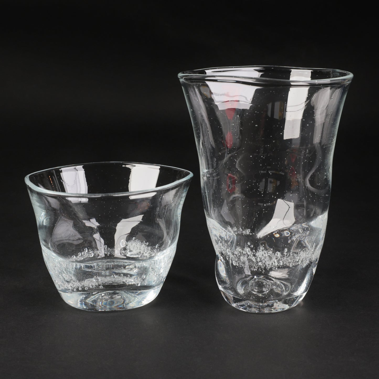 Handmade Glassware Set | Crystal-Clear Beer Glass & Rock Glass | Handmade Beer and Whiskey Glass Pair