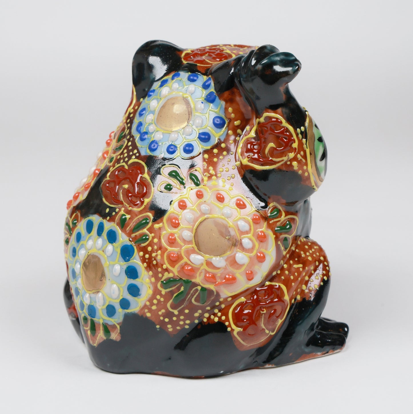 A-Un Blessing Frog | Kutani Ware | Black Kutani Figurine for Fortune & Prosperity | Made in Japan