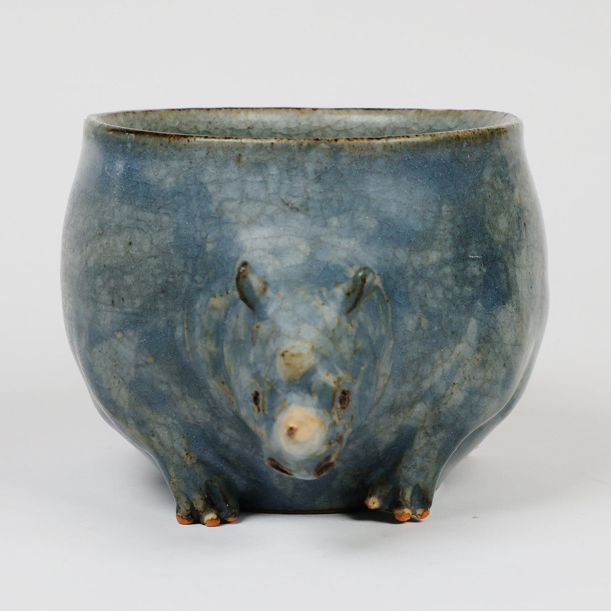 Japanese Rhinoceros Mug | Handmade Ceramic Mug | Agano Pottery | Animal Coffee Mug | Artisan Pottery | Japanese Pottery | Unique Coffee Cup | Collectible Mug | Made in Japan | Gift for Animal Lovers