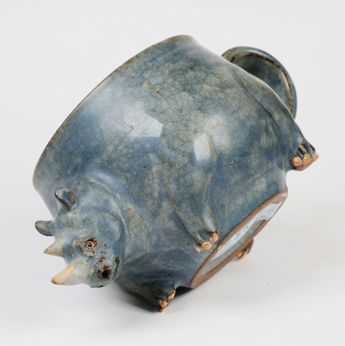 Japanese Rhinoceros Mug | Handmade Ceramic Mug | Agano Pottery | Animal Coffee Mug | Artisan Pottery | Japanese Pottery | Unique Coffee Cup | Collectible Mug | Made in Japan | Gift for Animal Lovers