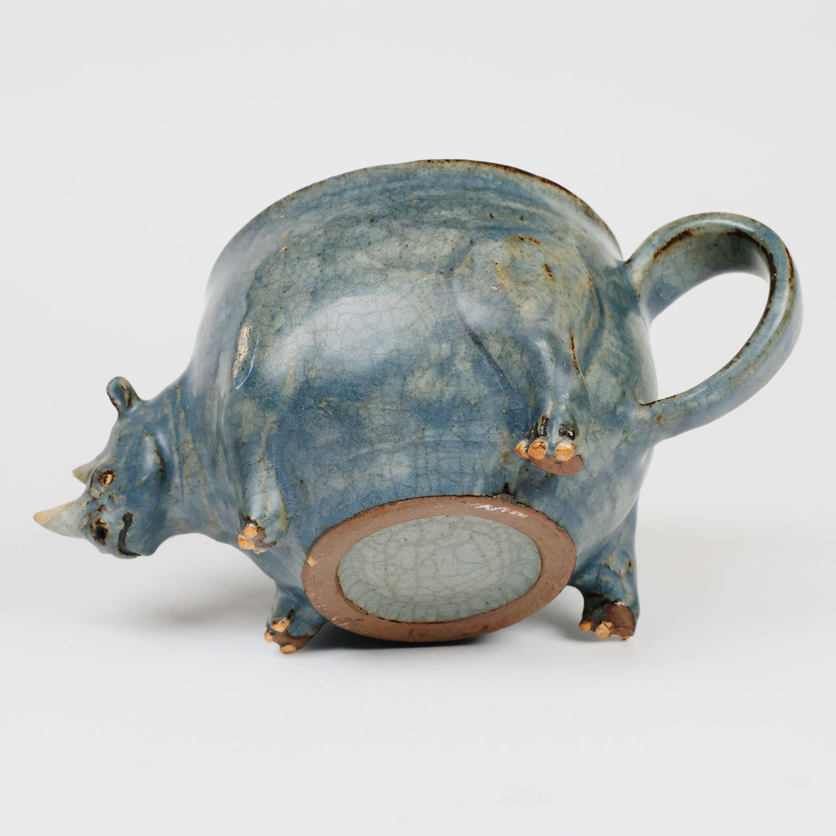 Japanese Rhinoceros Mug | Handmade Ceramic Mug | Agano Pottery | Animal Coffee Mug | Artisan Pottery | Japanese Pottery | Unique Coffee Cup | Collectible Mug | Made in Japan | Gift for Animal Lovers