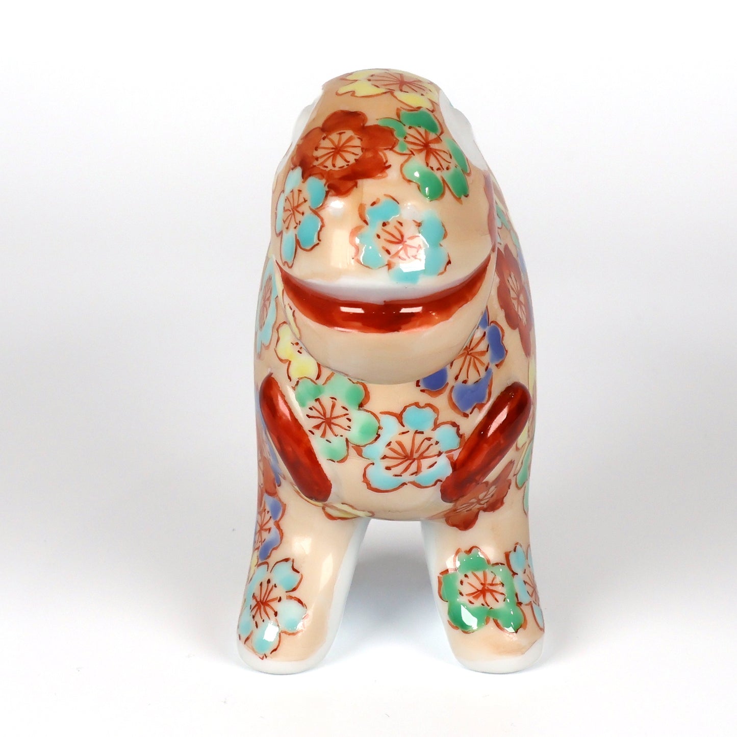 Japanese Arita Ware Porcelain | Dinosaur Figurine | Hand Painted Sakura Cherry Blossom | Handmade Ceramic Statue | Unique Animal Art | Collectible Craft Gift | Saga Japan Pottery | Shoko Yamaguchi | Akane Studio | Made in Japan
