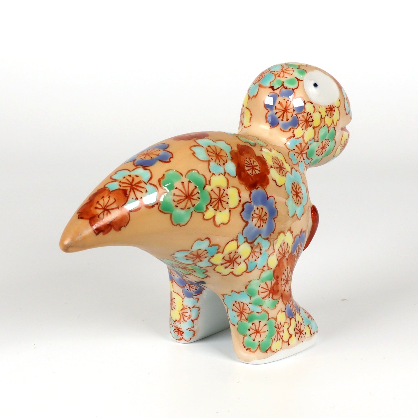 Japanese Arita Ware Porcelain | Dinosaur Figurine | Hand Painted Sakura Cherry Blossom | Handmade Ceramic Statue | Unique Animal Art | Collectible Craft Gift | Saga Japan Pottery | Shoko Yamaguchi | Akane Studio | Made in Japan