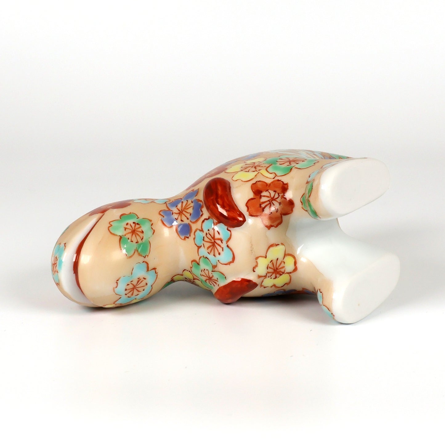 Japanese Arita Ware Porcelain | Dinosaur Figurine | Hand Painted Sakura Cherry Blossom | Handmade Ceramic Statue | Unique Animal Art | Collectible Craft Gift | Saga Japan Pottery | Shoko Yamaguchi | Akane Studio | Made in Japan