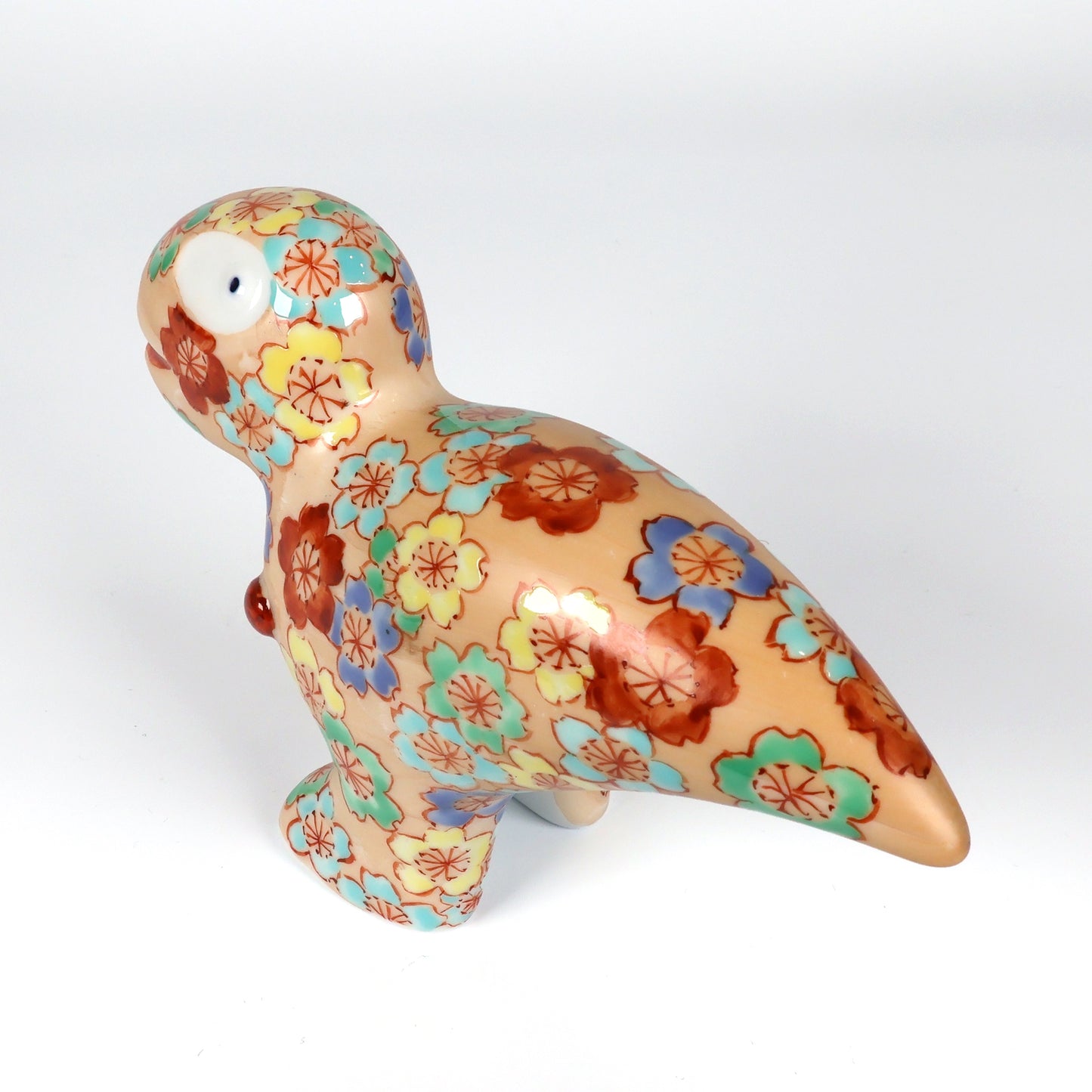Japanese Arita Ware Porcelain | Dinosaur Figurine | Hand Painted Sakura Cherry Blossom | Handmade Ceramic Statue | Unique Animal Art | Collectible Craft Gift | Saga Japan Pottery | Shoko Yamaguchi | Akane Studio | Made in Japan
