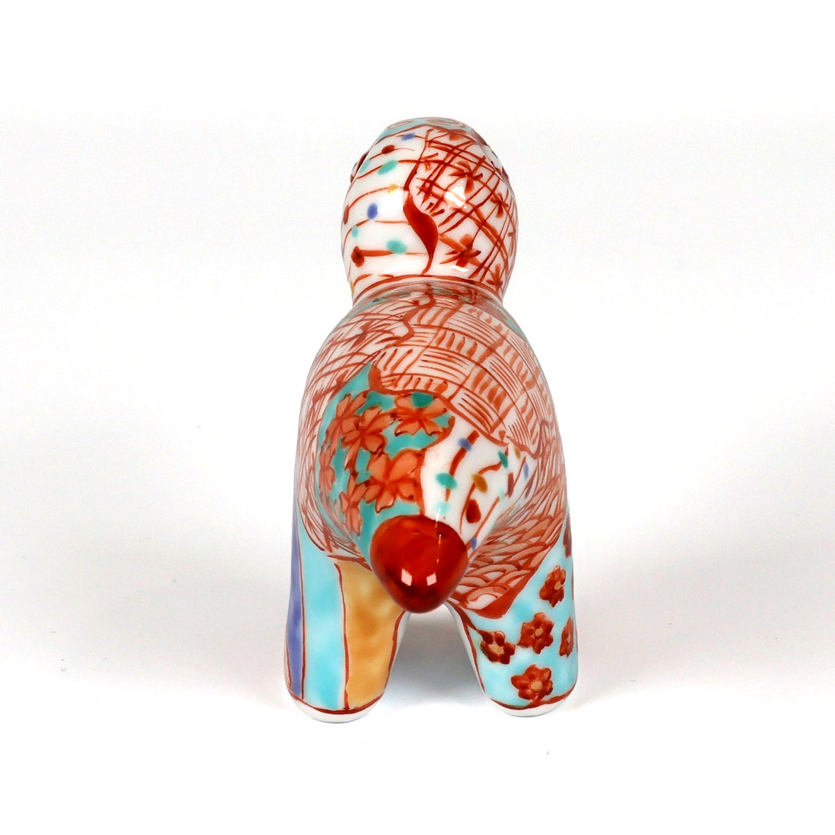 Arita Ware | Arita-yaki Japanese Porcelain | Hand-Painted Dinosaur Figurine | Japanese Porcelain Animal Sculpture | Sakura Shonzui Pattern | Japanese Art & Craft | Made in Japan | Akane Studio | Shoko Yamaguchi