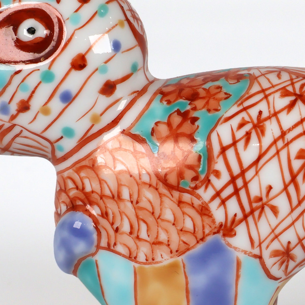 Arita Ware | Arita-yaki Japanese Porcelain | Hand-Painted Dinosaur Figurine | Japanese Porcelain Animal Sculpture | Sakura Shonzui Pattern | Japanese Art & Craft | Made in Japan | Akane Studio | Shoko Yamaguchi