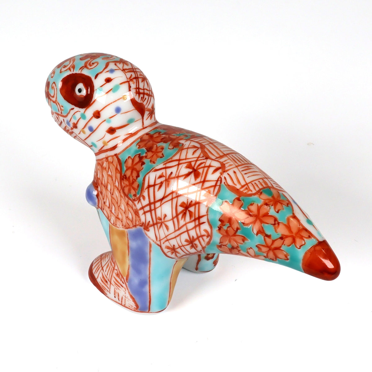 Arita Ware | Arita-yaki Japanese Porcelain | Hand-Painted Dinosaur Figurine | Japanese Porcelain Animal Sculpture | Sakura Shonzui Pattern | Japanese Art & Craft | Made in Japan | Akane Studio | Shoko Yamaguchi
