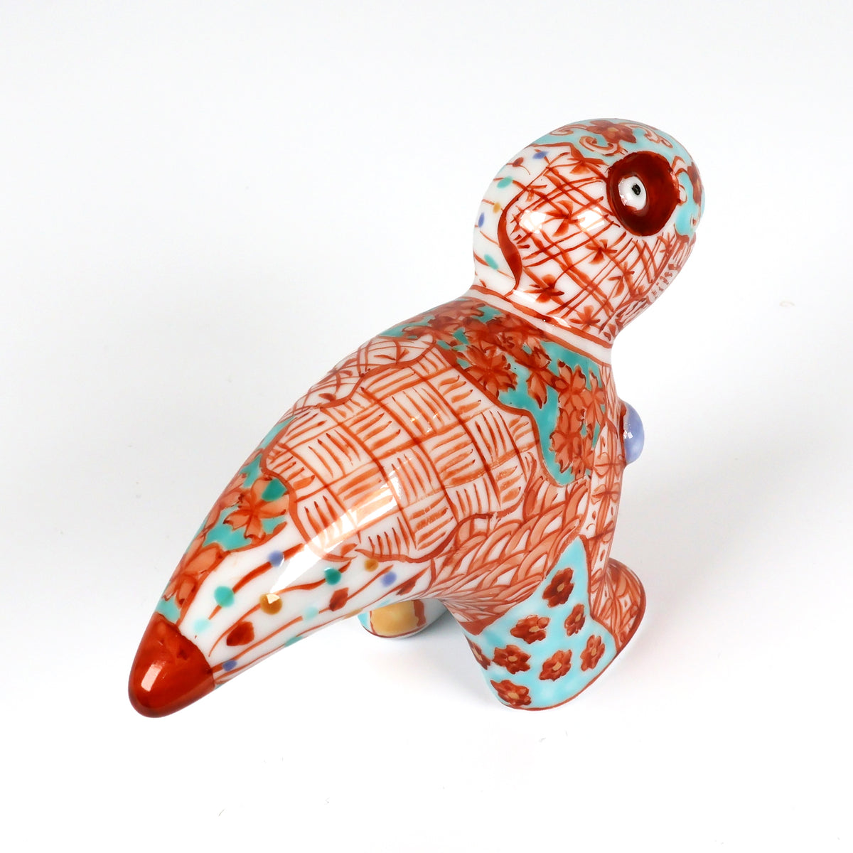 Arita Ware | Arita-yaki Japanese Porcelain | Hand-Painted Dinosaur Figurine | Japanese Porcelain Animal Sculpture | Sakura Shonzui Pattern | Japanese Art & Craft | Made in Japan | Akane Studio | Shoko Yamaguchi